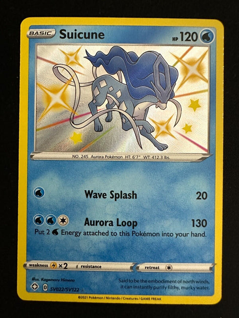 Suicune SV022/SV122 Shining Fates Holo Pokemon Card